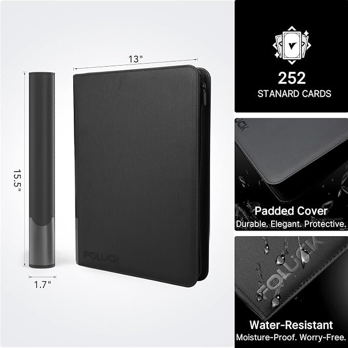 Foluck 9 Pocket Top Loader Binder Trading Card Binder Holds 252 Toploaders | - Image 2