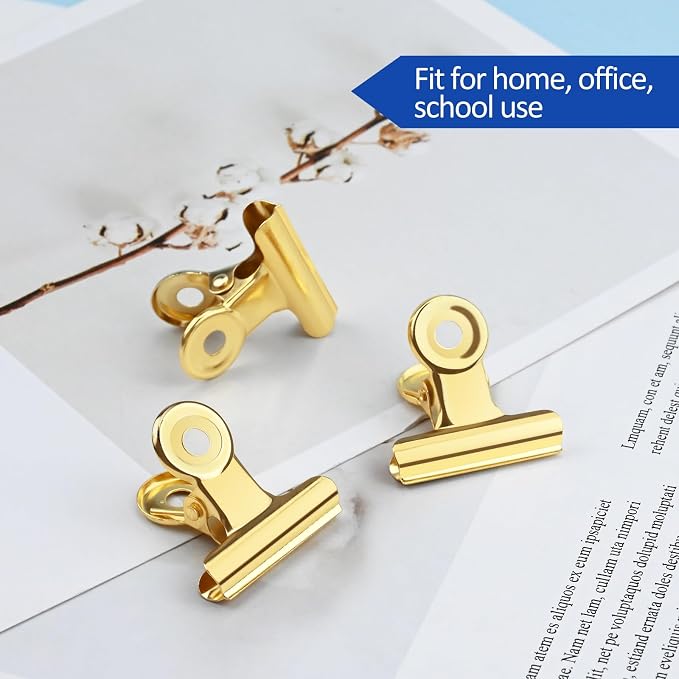 30 Pack Small Bull Clips 1.22 Inch Mini Metal Hinge Clips Binder Paper Hinge - Image 7
