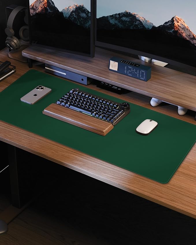 Leather Desk Pad Protector, Mouse Pad, Office Desk Mat, Non-Slip PU Leather - Image 7