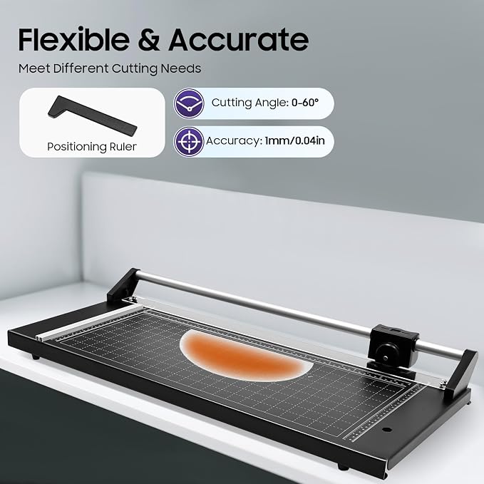 Manual Heavy Duty 24 Inch Rolling Cutter, Precision Rotary Paper Trimmer - Image 4