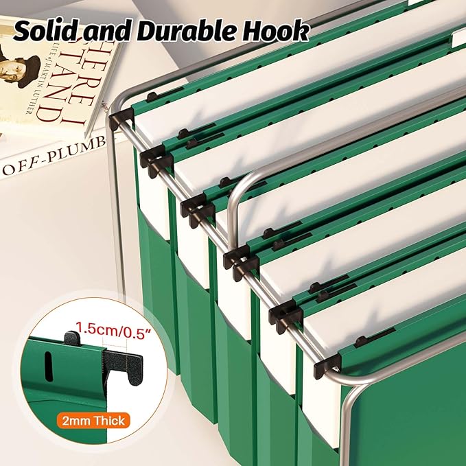 SHUTEX Extra Capacity Plastic Hanging File Folders, 12 Pack Reinforced - Image 5