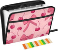 Expanding File Folder Pink Bow Cherry Accordion File Organizer 13 Pockets by ALAZA