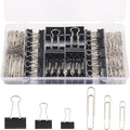 240PCS Black Assorted Size Paper Clips and Binder Clips, Paperclips Large by Unknown