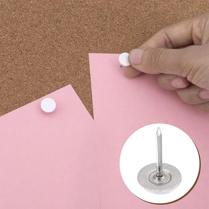 100pcs Flat Head Thumb Tacks for Wall, Decorative Wall Pins Nails for Furniture - Image 4