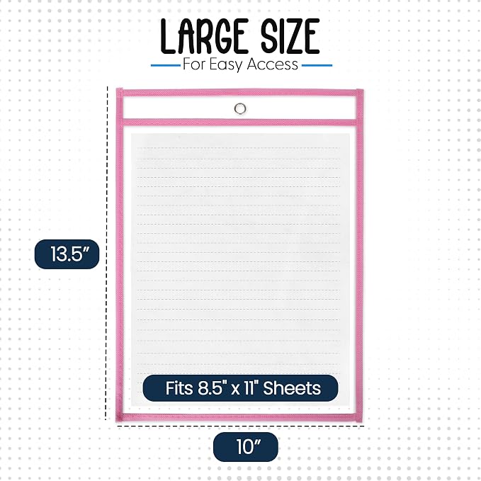 Essex Wares - 6 Pack, Dry Erase Pocket Document Protectors, Water-Resistant & - Image 2