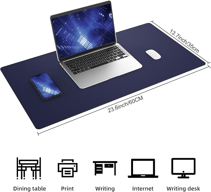 AFIING Cork Desk Mat 23.6 x 13.7, Dual-Sided Cork & PU Leather Desk Pad - Image 2