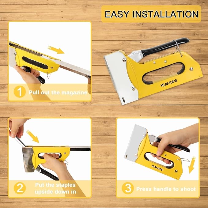 YEAHOME T50 Heavy Duty Staple Gun Kit, Upholstery Staple Gun - Image 4