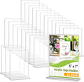 Dynta 24 Pack Acrylic Sign Holder 5x7 Inches Double Sided Picture Frame T Shape by Dynta
