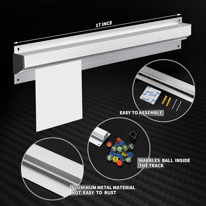 17 Inch Aluminum Ticket Holder Rail - Image 5