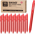 Red Pens Bulk, 16 Pack Retractable Ballpoint Pens Red Ink | 1.0mm Smooth by Sikao