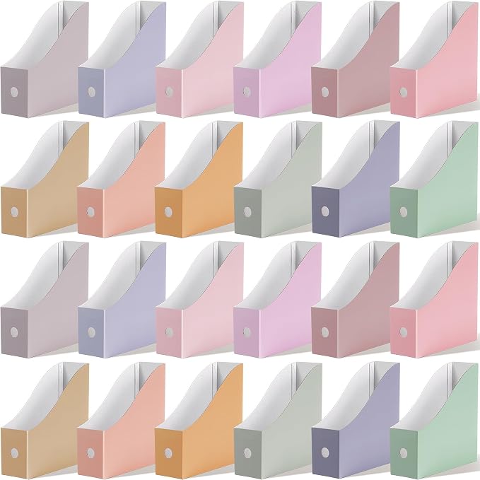 Colarr 24 Pcs Cardboard Magazine Holders 12 Colors Magazine Storage Box by Colarr