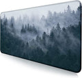 Gray Forest Mouse Pad with Seam Edge Design, Non Slip Rubber Keyboard Pad | by LQFIWSS