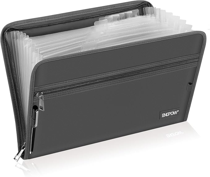 ENGPOW Accordion File Organizer, Fireproof 13 Pockets Expanding File Folder by ENGPOW