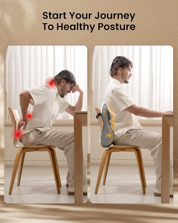 ProtoArc Lumbar Support Pillow for Office Chair, Memory Foam Back Support - Image 3