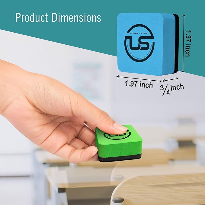 Dry Erase Eraser Magnetic Mini Whiteboard Eraser 24 PK Board Cleaner - Image 3