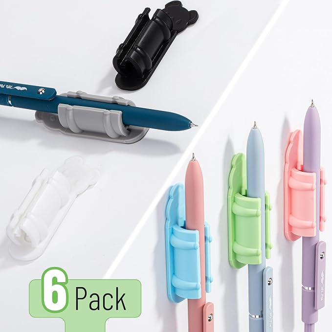 Mr. Pen- Adhesive Pen Holders, 6 Pack | Colorful Koala Shaped Silicone Pen - Image 2
