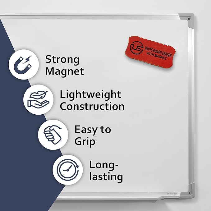Magnetic Dry Erase Eraser 2 Pack Felt Whiteboard and Glass Board Cleaner | Use: - Image 3