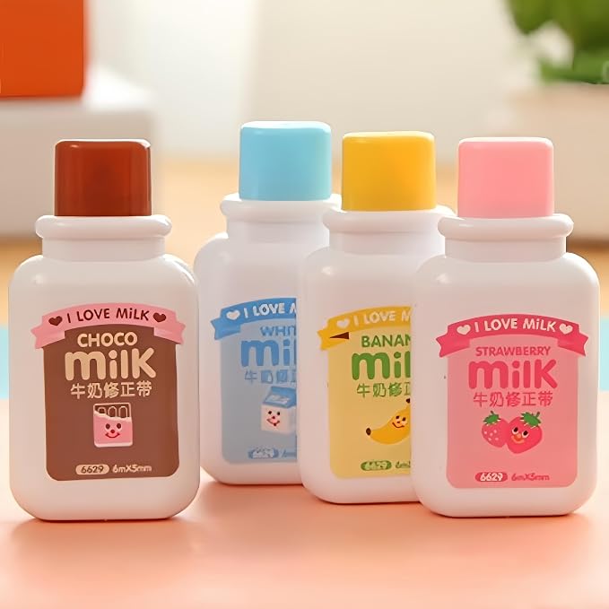 4PCS Cute Milk Bottle Style Correction Tape Office School Supplies - Image 3