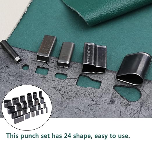 24 Style Hollow Punch Cutter Tool, One Hole Leather Cutting Tools - Image 4