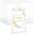 EHWINE 8 Pack Acrylic Sign Holder 8.5 x 11, Double Sided Clear Picture Frame by EHWINE