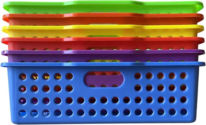 4E's Novelty 6 Pcs Colorful Plastic Classroom Storage Bins 13.75" X 10.25" - Image 7