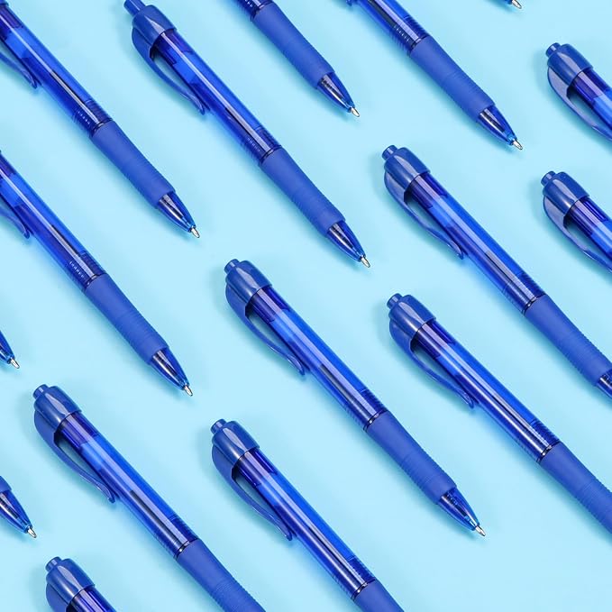 deegtran Pens Bulk, 100 Pack No Bleed Blue Ink Click Pens - Image 5