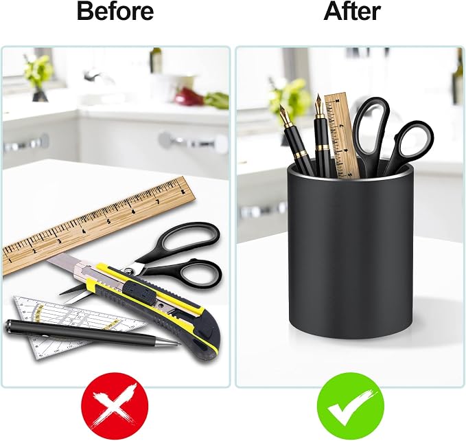 Pen Holder Pencil Holder for Desk, Metal desk pen holder, Makeup Brush Holder - Image 5