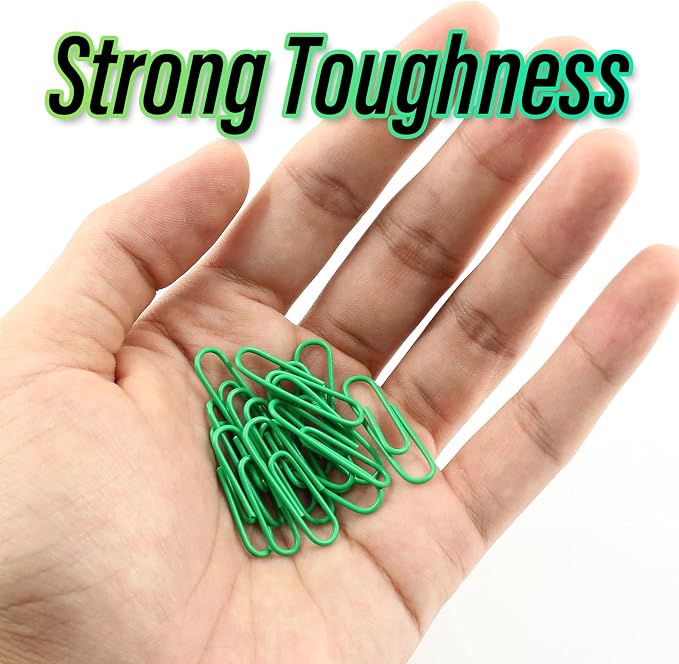 200 Pack Green Colored Office Clips - Image 4