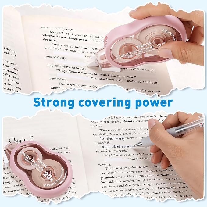 Correction Tape with Dispenser, Tear-Resistant, Easy-to-Use Applicator - Image 6