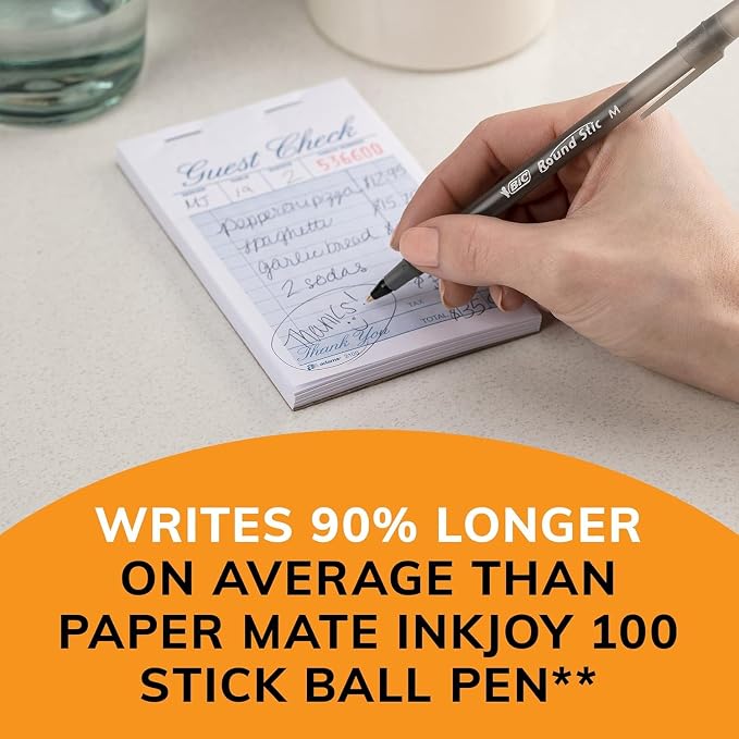 BIC Round Stic Xtra Life Ballpoint Pens, 300 Pack | Bulk Pack of 300 Black Pens - Image 5
