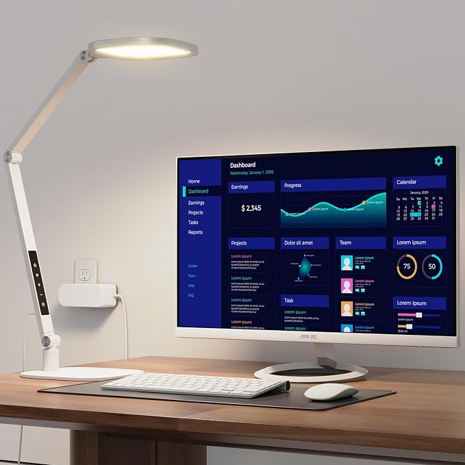 LitONES LED Desk Lamp for Home Office, Professional Eye-Caring Diffused Desk by LitONES