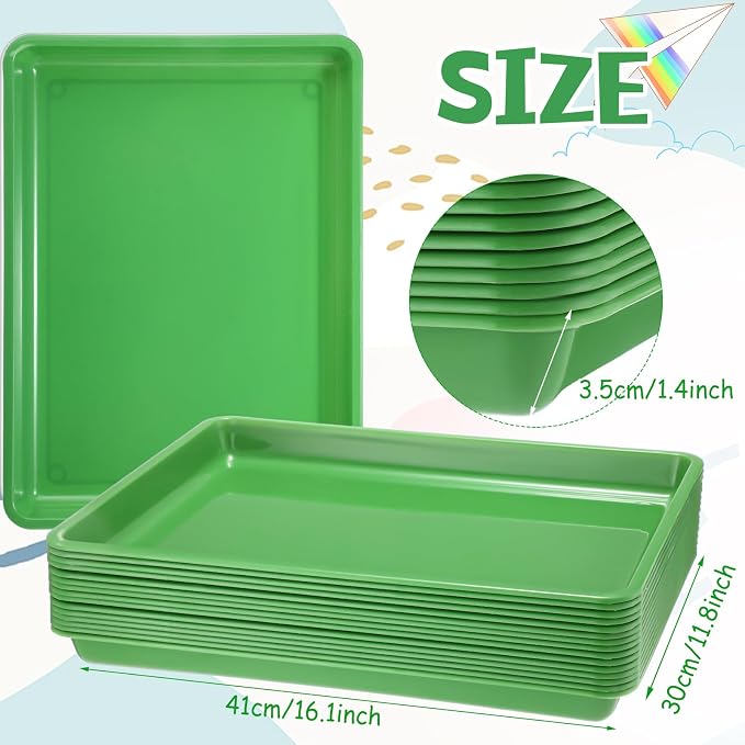 Hoteam 10 Pcs Flat Storage Organizer Tray Bin Paper Tray - Image 3