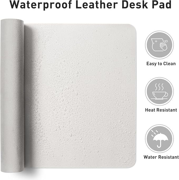 Aothia Faux Leather Desk Mat – Large Mouse Pad, Non-Slip PU Leather Blotter - Image 6