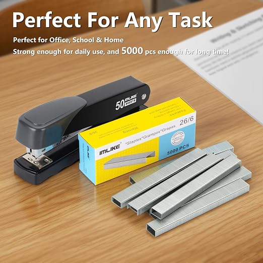 IMLIKE 26/6 Standard Staples 1/4"-10 Boxes, Chisel Point, - Image 6