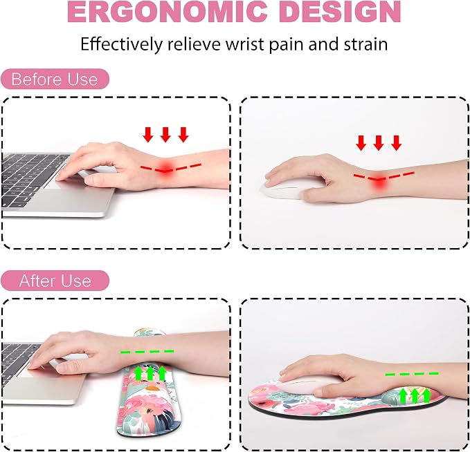 Ergonomic Mouse Pad with Wrist Rest and Keyboard Wrist Rest, Mousepad and Wrist - Image 2