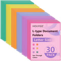 HOUYEE 30 Pack Clear Document Folders, L-Type Plastic File Folder Sleeves by HOUYEE