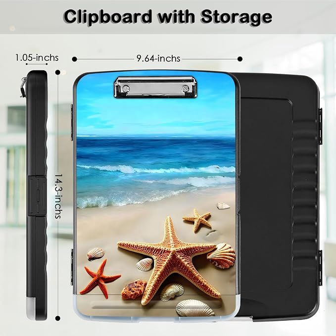 Clipboard with Storage, Office Supplies Nursing Clipboards Folder with Pen - Image 2