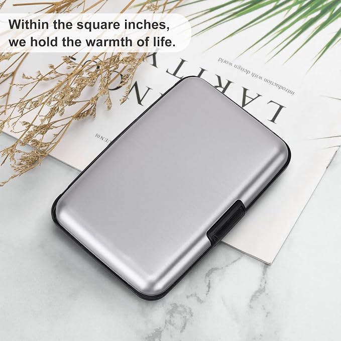 ELFISH Mini RFID Aluminum Wallet Credit Cards Holder Business Card Case Metal - Image 6