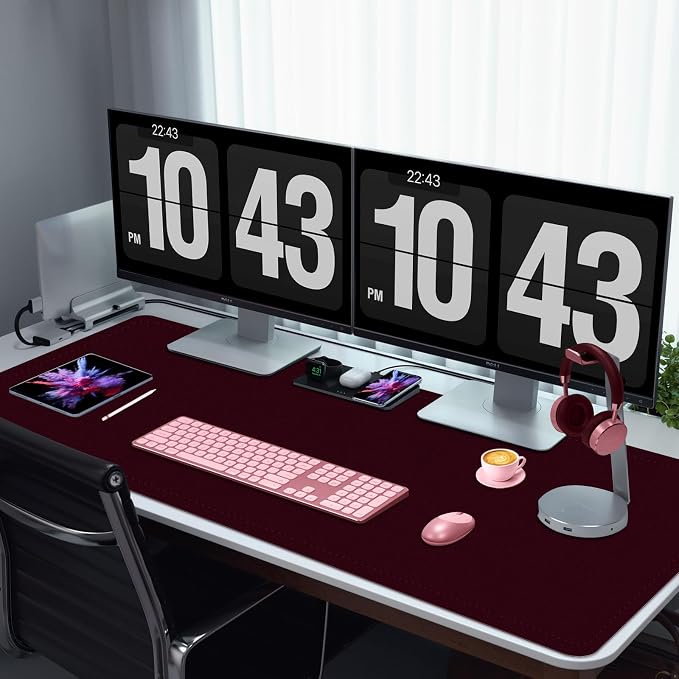 Large Desk Pad, 47.2" x 17" PU Leather Desk Mat - Image 5