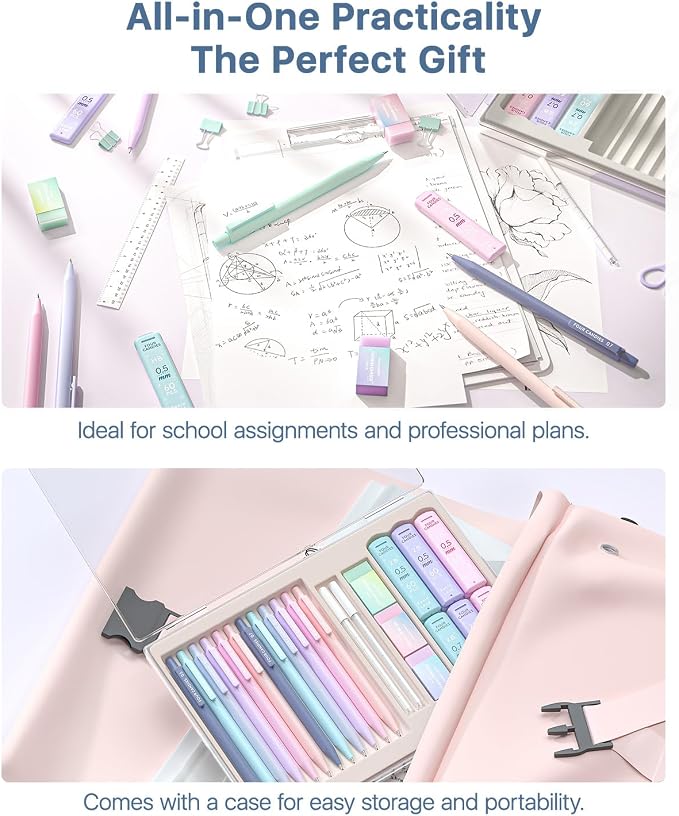 Four Candies Cute Mechanical Pencil Set, 0.5mm & 0.7mm Point, 12-Count Pack | - Image 5