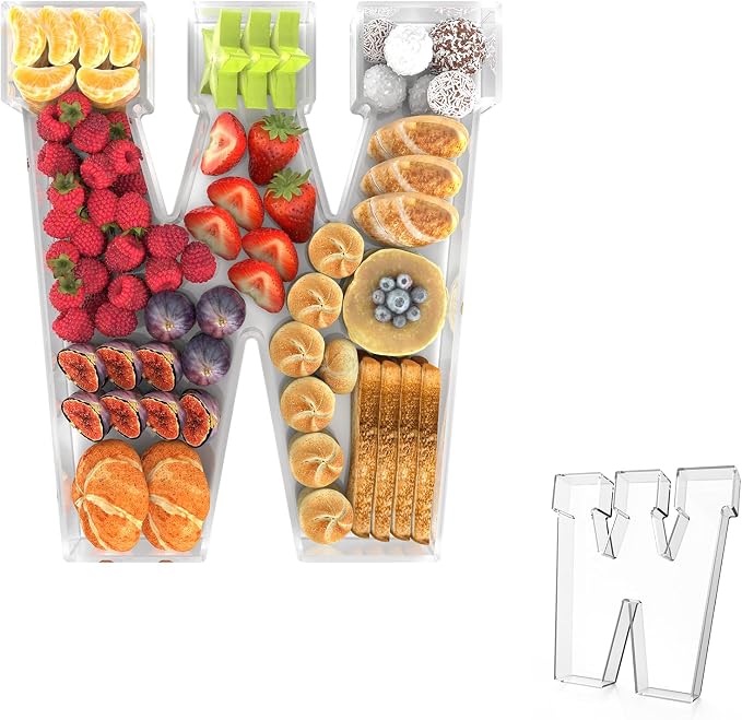 11" Acrylic Letter Charcuterie Tray, Charcuterie Letters Fillable Box by Tdsuco