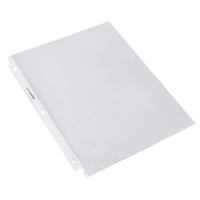 Amazon Basics Sheet Protectors for 3 Ring Binder, Top Loading, Letter Size 8.5 - Image 3