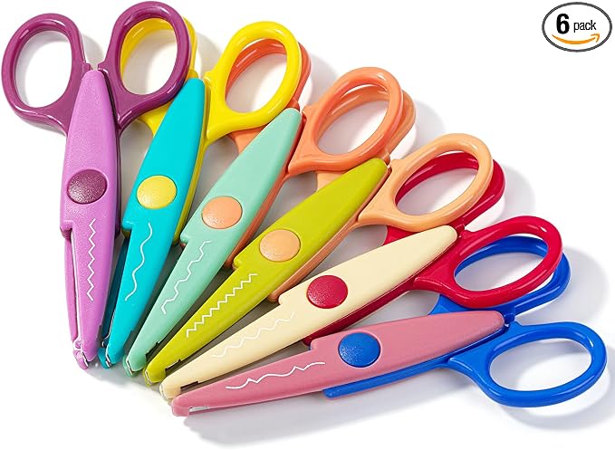 Mr. Pen- Craft Scissors Decorative Edge, 6 Pack, Vintage Colors | Zig Zag by MrPen