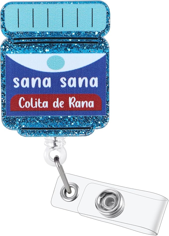 Funny Nurse Badge Reel, Sana Sana Colita De Rana Fun Badge Holder by BEZTN