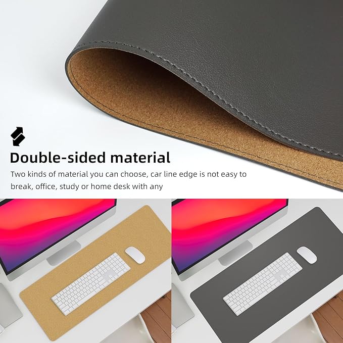 AFIING Leather Desk Pad Protector, Mouse Pad, Waterproof Desk Writing Pad - Image 3