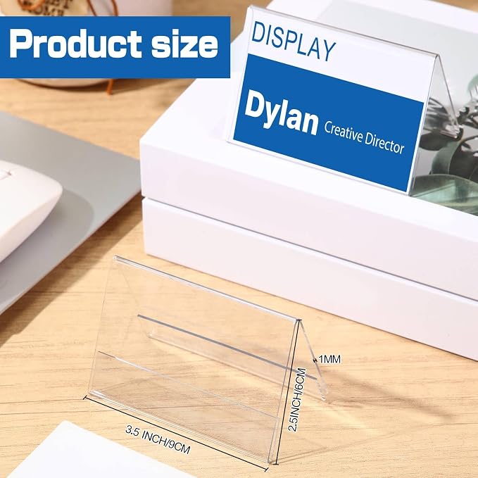 Vicenpal Acrylic Name Plate for Desk, PVC Names Tent Card Holder, Table Sign - Image 2