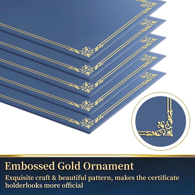 30 Packs Certificate Covers, Certificate Holders Gold Foil Border, - Image 4