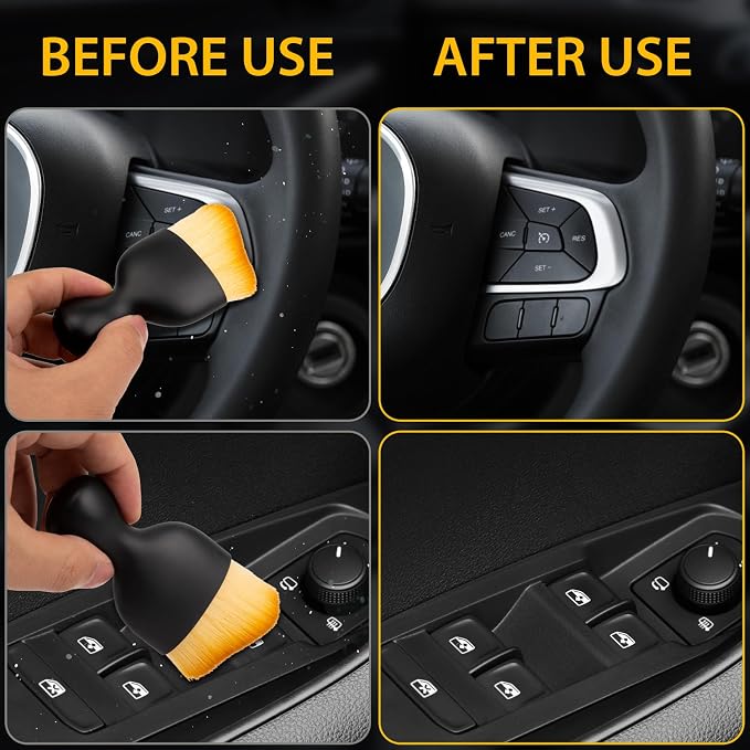Amrules 2PCS Car Interior Detailing Brush, Auto Car Detailing Brush Dusting - Image 4