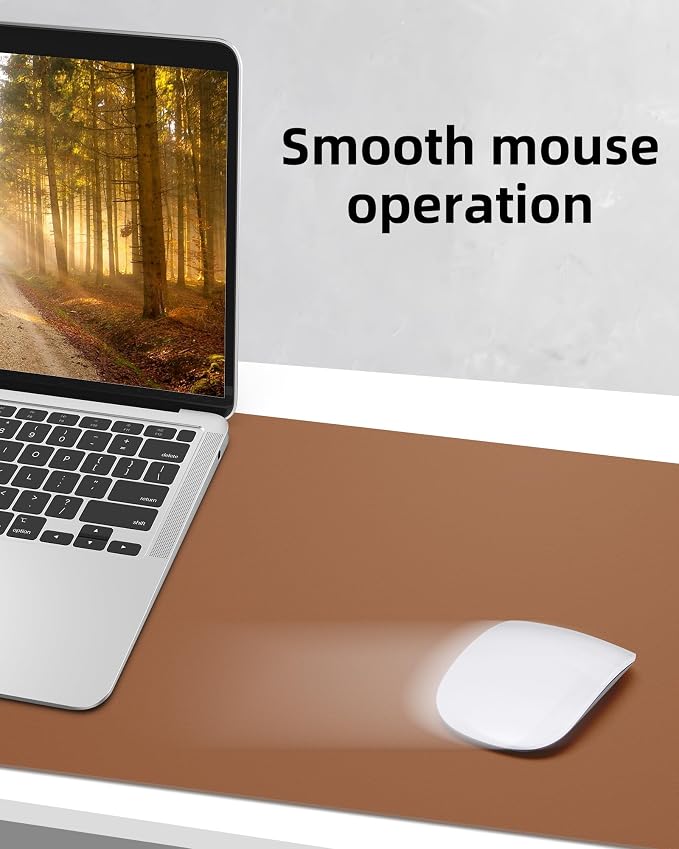 Leather Desk Pad Protector, Mouse Pad, Office Desk Mat, Non-Slip PU Leather - Image 5