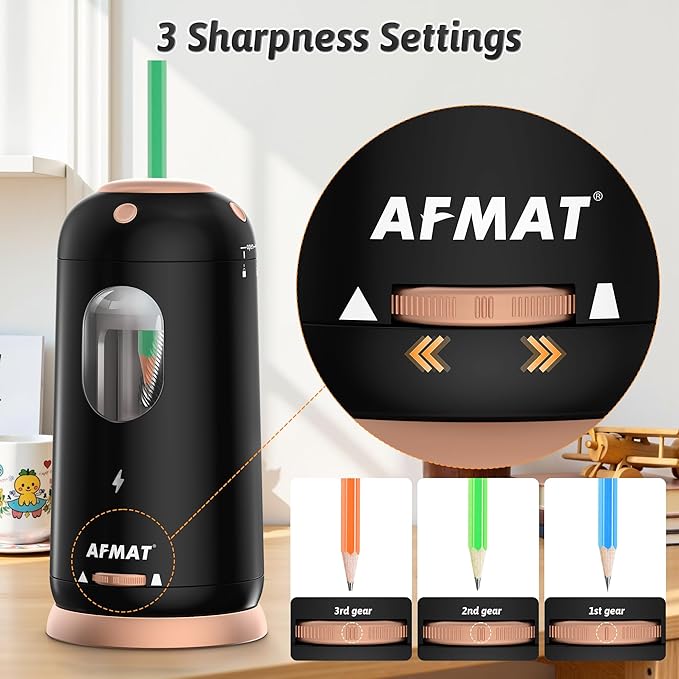 AFMAT Electric Pencil Sharpener, Auto in & Out, Fully Automatic Pencil Sharpener - Image 4